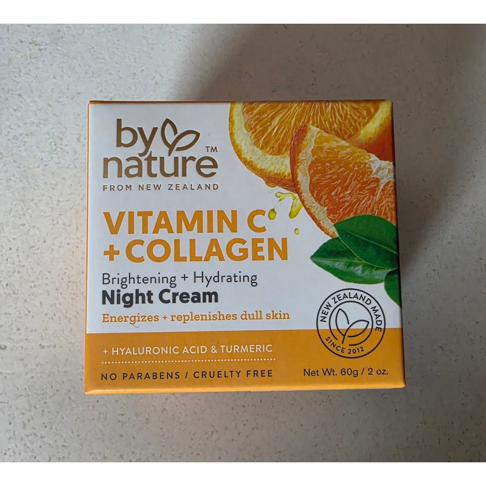 By Nature Vitamin C + Collagen Night Cream Brightening Hydrating 2oz New Zealand
